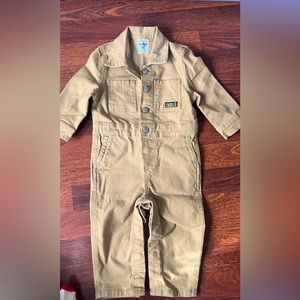 Kith X OshKosh B'Gosh Baby Tan Canvas Workman Suit Jumpsuit Size 12-18 Month